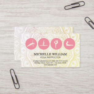 Tarjeta De Visita Patrón de Mandala   Icono de polos de yoga