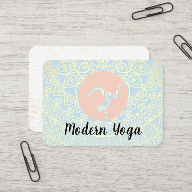 Tarjeta De Visita Patrón de Mandala | Logotipo de yoga (Anverso/Reverso In Situ)