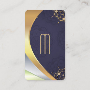 Tarjeta De Visita Patrón de Mandala Monograma Elegante Capas de
