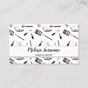 Tarjeta De Visita Patrón de Maquillaje Adorable - Artista de Maquill