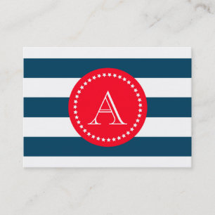 Tarjeta De Visita Patrón de marina azul y blanca