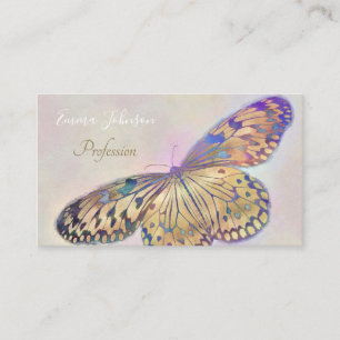Tarjeta De Visita Patrón de mariposa azul púrpura dorado