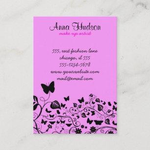 Tarjeta De Visita Patrón De Mariposa, Patrón De Mariposas, Rosa