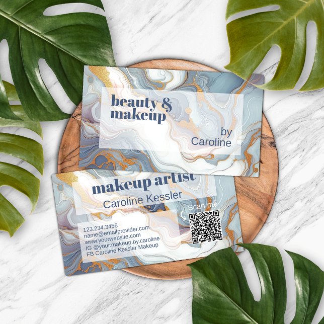 Tarjeta De Visita Patrón de Mármol de oro blanco violeta azul gris (Subido por el creador)