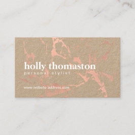 Tarjeta De Visita Patrón de mármol de oro de moda en Kraft