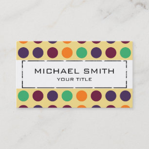 Tarjeta De Visita Patrón de mosaico de punto de polka retro #8