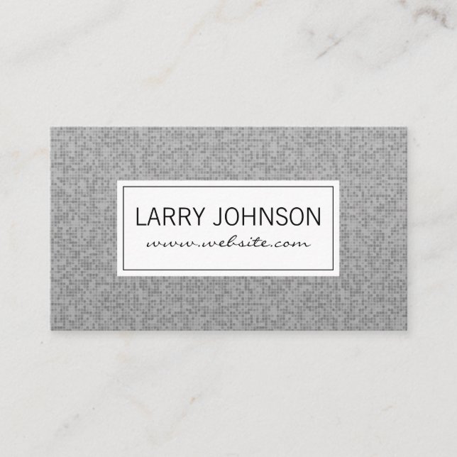 Tarjeta De Visita Patrón de mosaico gris (Anverso)