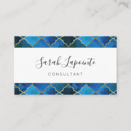 Tarjeta De Visita Patrón de mosaico marroquí de zafiro Gemstone y or