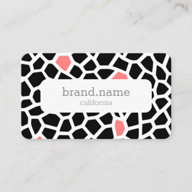 Tarjeta De Visita Patrón de mosaico rosa gris de piel de serpiente D (Anverso)