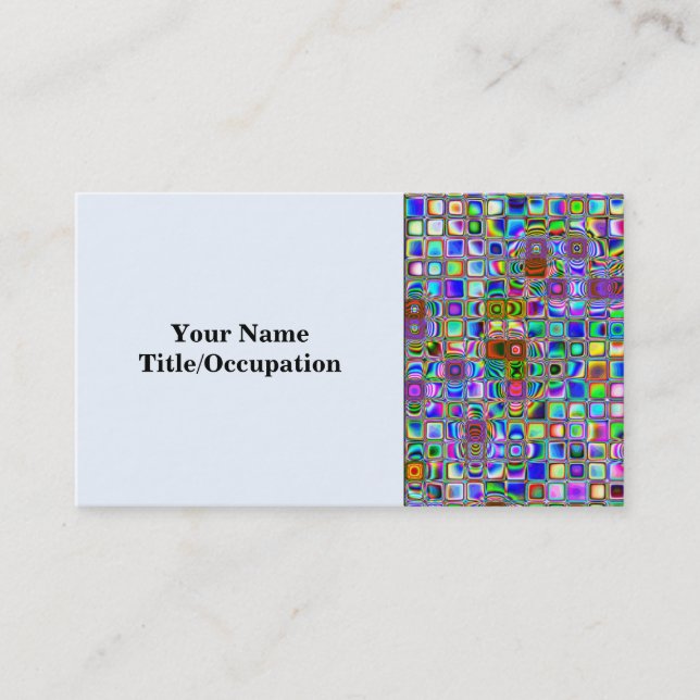 Tarjeta De Visita Patrón de mosaicos con textura de arcoiris psicodé (Anverso)