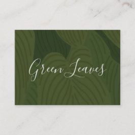 Tarjeta De Visita Patrón de naturaleza botánica de hojas verdes