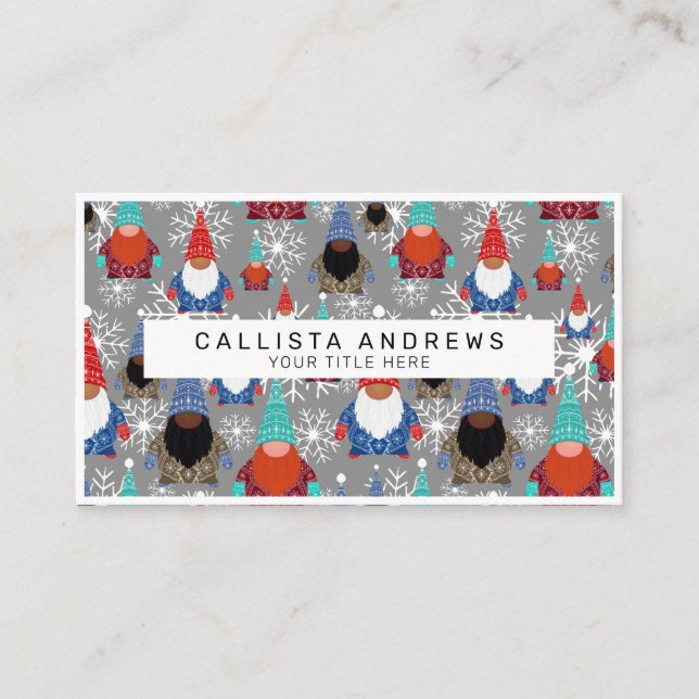 Tarjeta De Visita Patrón de Navidades de Ilustraciones de copo de ni (Anverso)