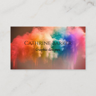 Tarjeta De Visita Patrón de nube de humo en el arco iris