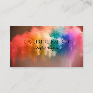 Tarjeta De Visita Patrón de nube de humo en el arco iris