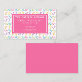 Tarjeta De Visita Patrón de números pequeños - Maestra de matemática