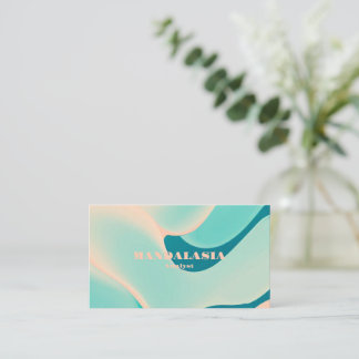 Tarjeta De Visita Patrón de ola arcoiris para minimalista moderno