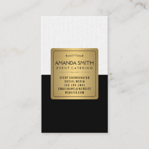 Tarjeta De Visita Patrón de ondulación elegante metálico de oro negr