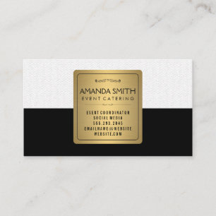 Tarjeta De Visita Patrón de ondulación elegante metálico de oro negr