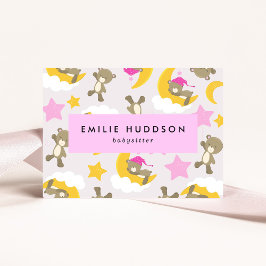 Tarjeta De Visita Patrón de Osos, Niñera, Atención Diurna, Atención 