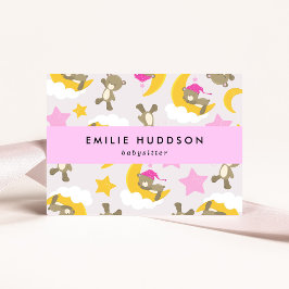 Tarjeta De Visita Patrón de Osos, Niñera, Atención Diurna, Atención 