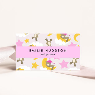 Tarjeta De Visita Patrón de Osos, Niñera, Atención Diurna, Atención 