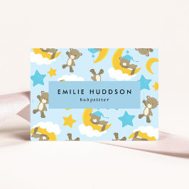 Tarjeta De Visita Patrón de Osos, Niñera, Atención Diurna, Atención 