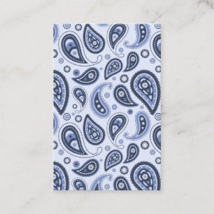Tarjeta De Visita Patrón de paisley azul