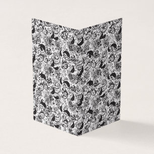 Tarjeta De Visita Patrón de paisley en negro y blanco – Arte textil 