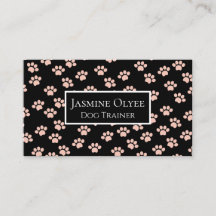 Patrón de pata de Mascota rosa claro en negro