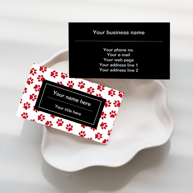 Tarjeta De Visita Patrón De Patas, Patas De Perro, Patas De Gatos, P (Subido por el creador)