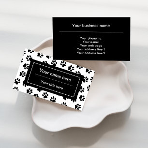 Tarjeta De Visita Patrón De Patas, Patas De Perro, Patas De Gatos, P