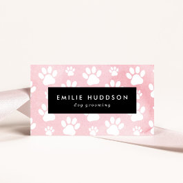 Tarjeta De Visita Patrón De Paws, Perro Groomer, Perro Walker, Tiend