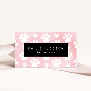 Tarjeta De Visita Patrón De Paws, Perro Groomer, Perro Walker, Tiend