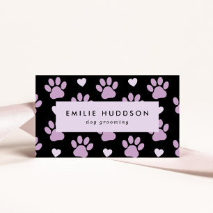 Tarjeta De Visita Patrón De Paws, Perro Groomer, Perro Walker, Tiend