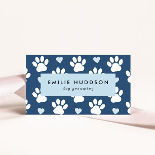 Tarjeta De Visita Patrón De Paws, Perro Groomer, Perro Walker, Tiend
