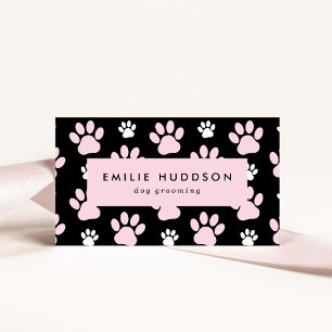Tarjeta De Visita Patrón De Paws, Perro Groomer, Perro Walker, Tiend