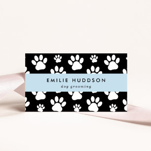 Tarjeta De Visita Patrón De Paws, Perro Groomer, Perro Walker, Tiend