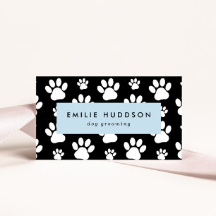 Tarjeta De Visita Patrón De Paws, Perro Groomer, Perro Walker, Tiend