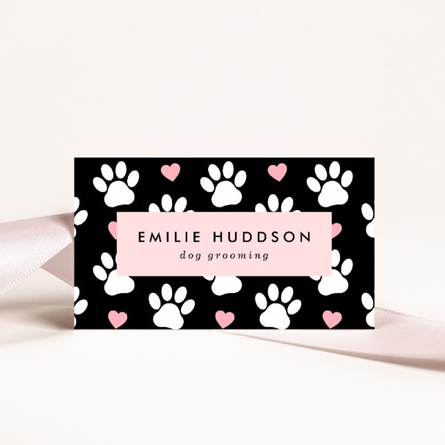 Tarjeta De Visita Patrón De Paws, Perro Groomer, Perro Walker, Tiend (Subido por el creador)