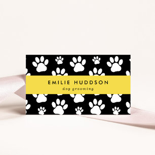 Tarjeta De Visita Patrón De Paws, Perro Groomer, Perro Walker, Tiend