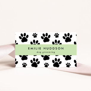 Tarjeta De Visita Patrón De Paws, Perro Groomer, Perro Walker, Tiend
