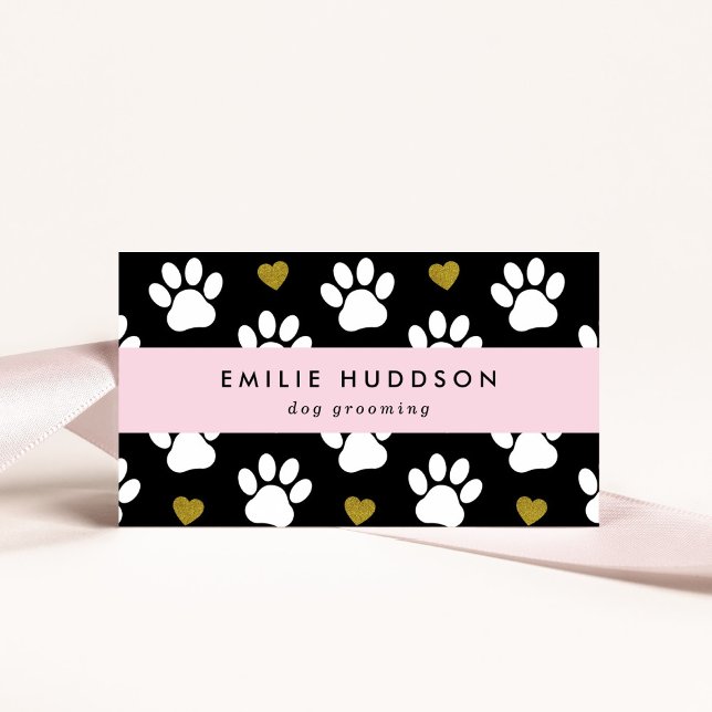 Tarjeta De Visita Patrón De Paws, Perro Groomer, Perro Walker, Tiend (Subido por el creador)