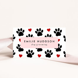 Tarjeta De Visita Patrón De Paws, Perro Groomer, Perro Walker, Tiend