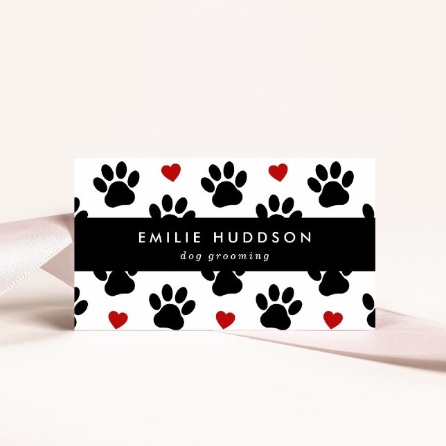 Tarjeta De Visita Patrón De Paws, Perro Groomer, Perro Walker, Tiend (Subido por el creador)