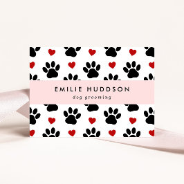 Tarjeta De Visita Patrón De Paws, Perro Groomer, Perro Walker, Tiend