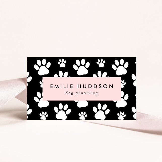 Tarjeta De Visita Patrón De Paws, Perro Groomer, Perro Walker, Tiend (Subido por el creador)