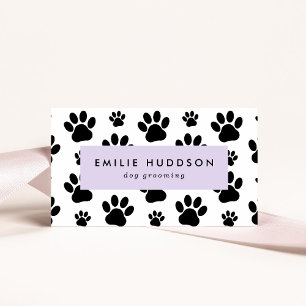 Tarjeta De Visita Patrón De Paws, Perro Groomer, Perro Walker, Tiend