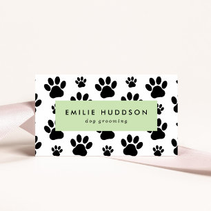 Tarjeta De Visita Patrón De Paws, Perro Groomer, Perro Walker, Tiend