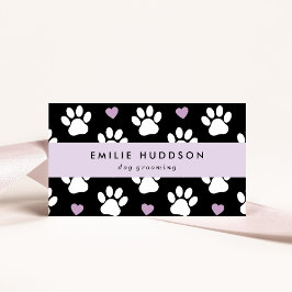 Tarjeta De Visita Patrón De Paws, Perro Groomer, Perro Walker, Tiend
