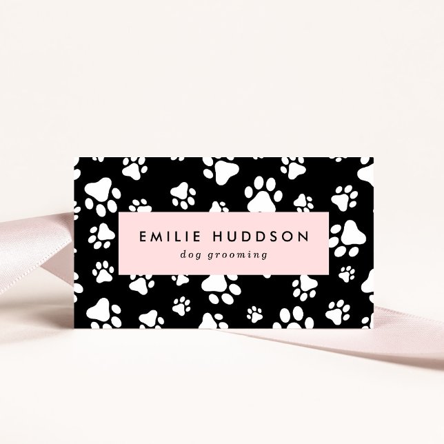 Tarjeta De Visita Patrón De Paws, Perro Groomer, Perro Walker, Tiend (Subido por el creador)